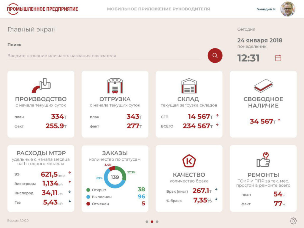 Мобильное приложение с адаптивным дизайном. Интерфейс Datana